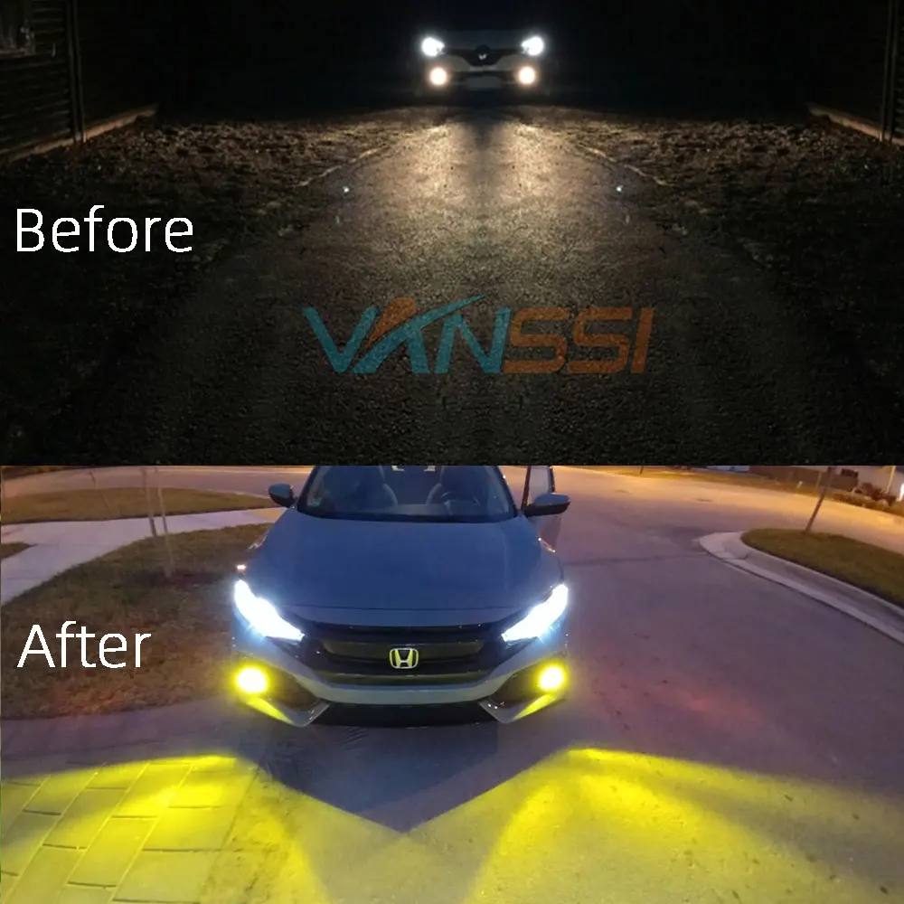 VANSSI 2 шт. H8 H11 светодиодный лампы H16 H10 9145 HB3 9005 HB4 9006 автомобильный противотуманный