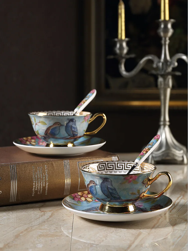 Керамические креативные кружки с ложкой и поддоном для завтрака молочная