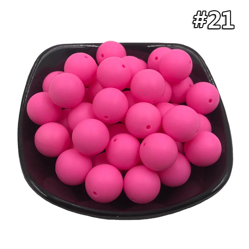 Silicone teether 21 20 шт. Силиконовая Круглая Бусина 12 мм Экологичное Сенсорное ожерелье-прорезыватель для кормления пищи аксессуары DIY Ювелирные изделия Детский Прорезыватель игрушка - Цвет: Silicone teether 21