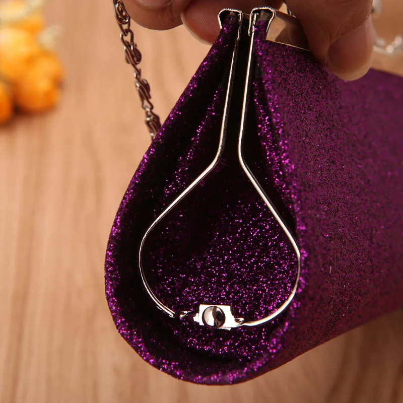 Женский Блестящий клатч кошелек вечерняя сумка через плечо (фиолетовый)|Вечерние