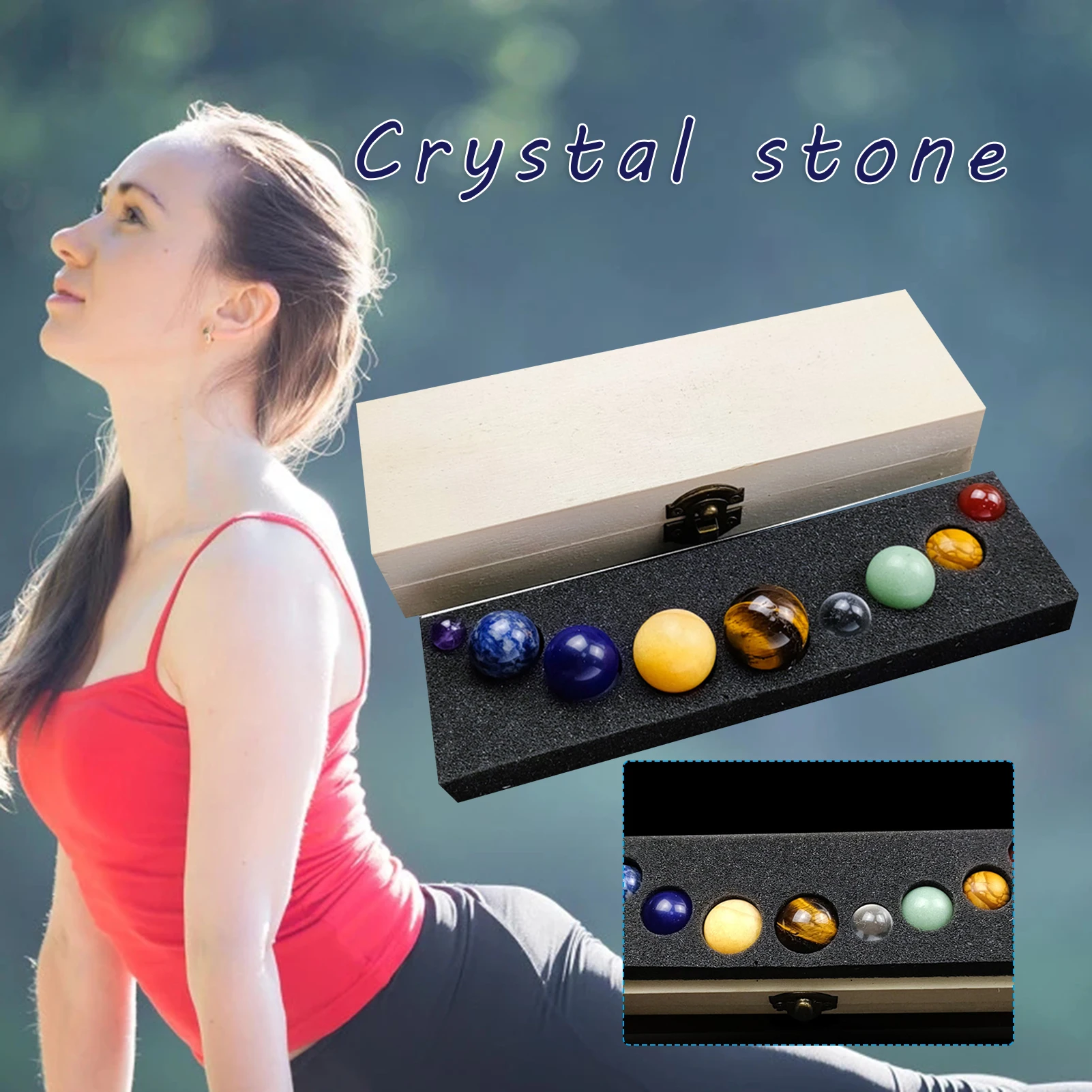 

Полированные кристаллы разных размеров в ассортименте камни с ящиком для хранения учебный материал настольное украшение THIN889