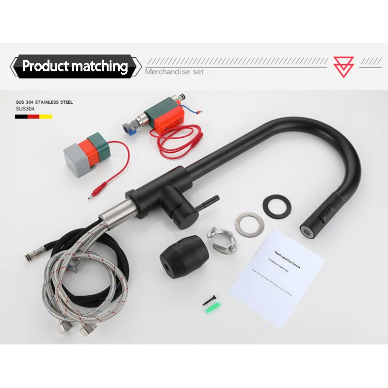 Сенсорный смеситель для кухни Матовый Золотой умный сенсорный индуктивный