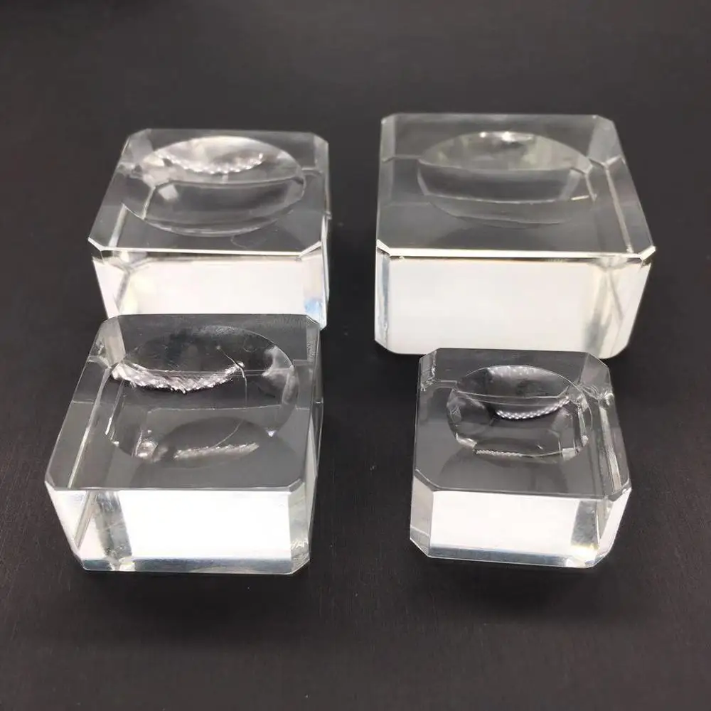 Прозрачная стеклянная квадратная шариковая основа фэн шуй Хрустальная Сфера