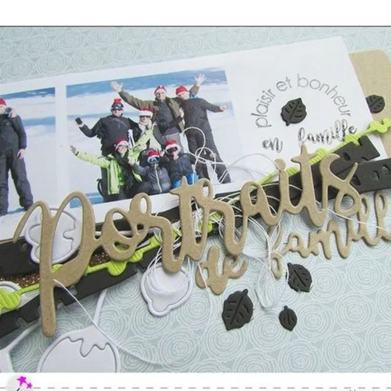 Металлические Вырубные штампы с французскими надписями для скрапбукинга и