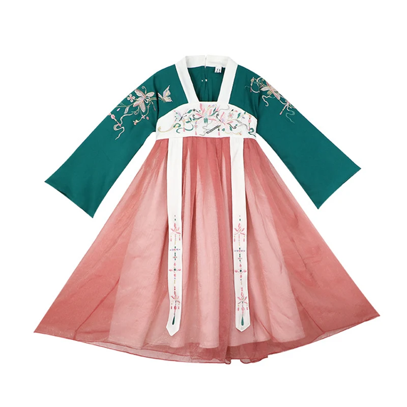 

Vintage girls Party Dresses Embroidered dress Chinese Cheongsam Dress Summer Hanfu Tang