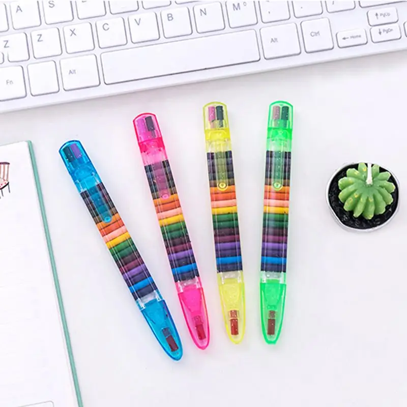 

2 Pcs Paint Drawing Crayon Pen 20 Colors Kids DIY Graffiti Pencil Children Art Supplies Painting Tool Educational Toy