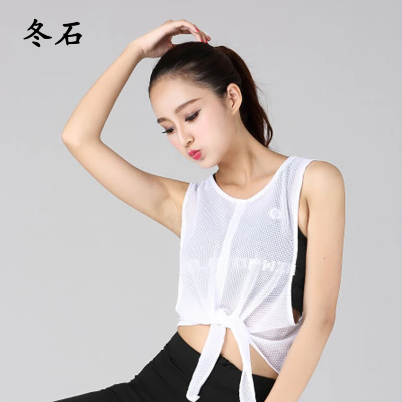 Женский полый спортивный жилет блузка летняя свободная без рукавов сексуальная