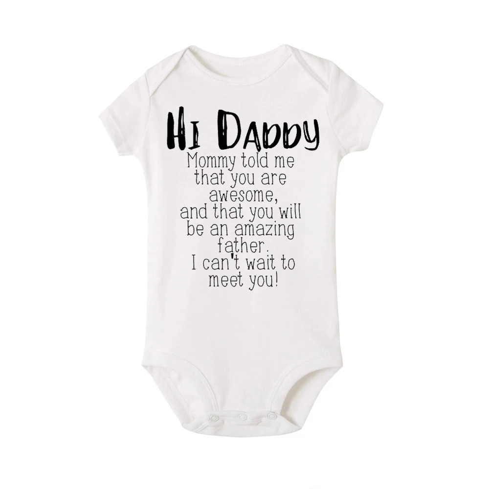 2021 Cute Newborn Children Baby Girl Clothes Babies Body Infant Beby Suits Sunsuit Kids Summer Hi Daddy Print Onesie | Мать и ребенок