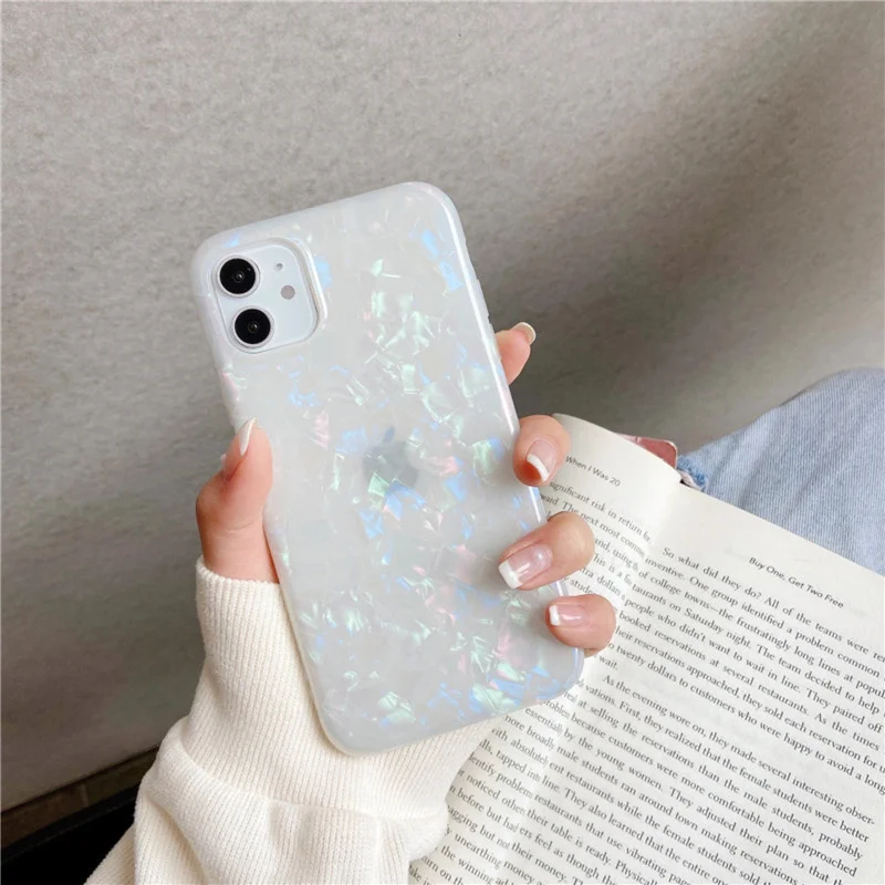 

Glitter Silicone Conch Shell Pattern Phone Case For IPhone 11 12 Pro Mini Max X XR XS 7 8 plus SE2020 Soft TPU Luxury Back Cover