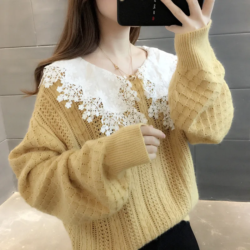 

Feminina Winter Harajuku Women Sweater women Pullovers CasualSplit Korean white