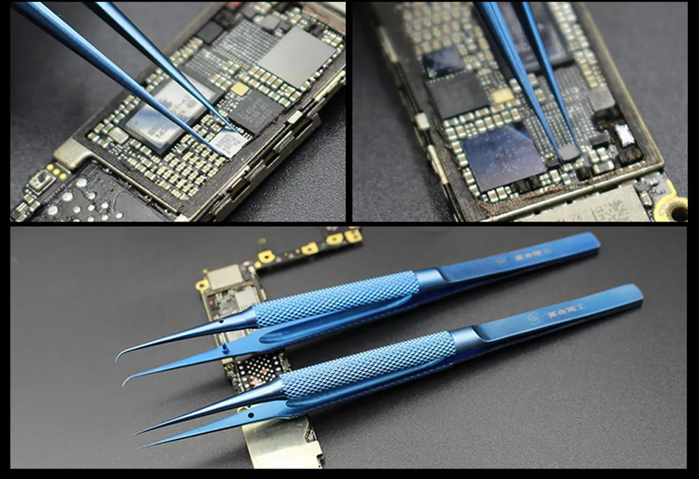 

Professional Titanium Alloy steel Repair Fly line finger print Tweezers Pliers for iPhone Sumsung pad Motherboard Maintenance