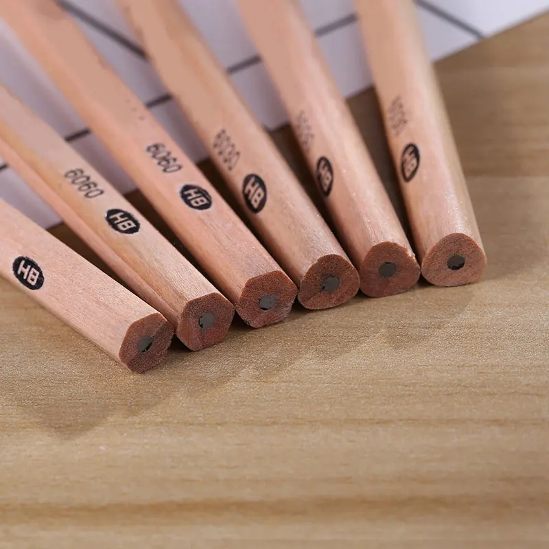 

50 Pcs Standard Pencil Black Hard 2H/2B/HB Pencil Triangular Grip Nature Wooden Pencil for Handwriting Sketching Drawing JR Deal