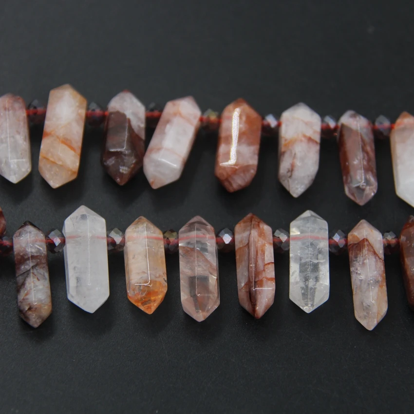 Бусины Из Натурального Красного хрусталя двусторонние бусины с гранями и