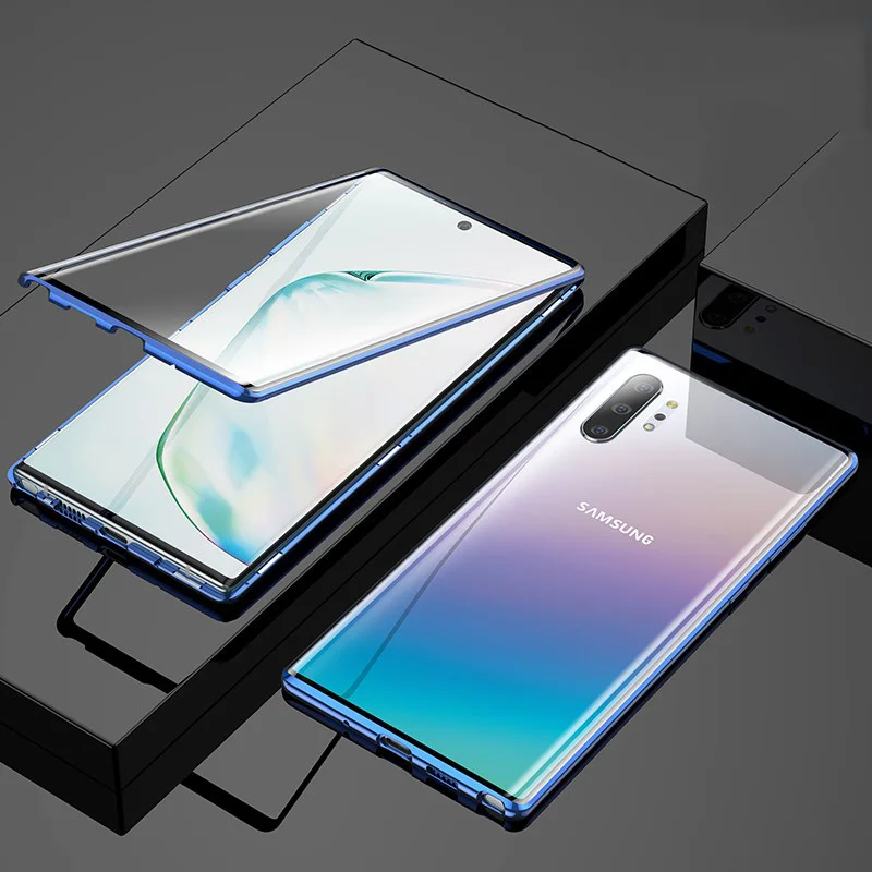 Металлический чехол с магнитной адсорбцией для samsung Galaxy S10 S9 S8 Plus S10E задняя крышка