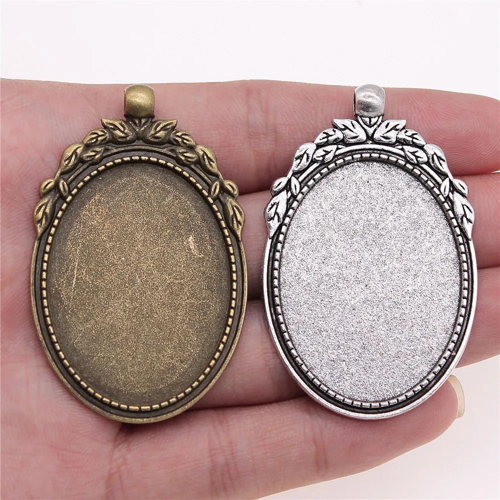 

4pcs 30x40mm Inner Size 56x36mm Outer Size Zinc Alloy Cameo Cabochon Base Setting For Jewelry Making