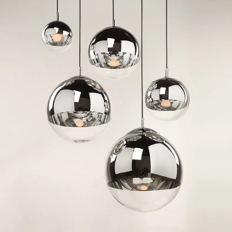 Nordic Silver Gold Glass подвесной светильник Современный зеркальный стеклянный шар