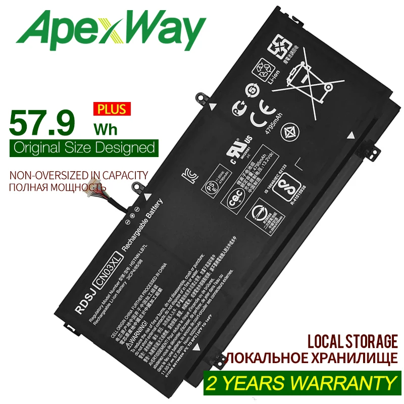 

CN03XL SH03XL Laptop Battery Spectre X360 13-AC033DX 13-AB002 13-AC014TU 13-w023dx HSTNN-LB7L TPN-Q178 901345-855 11.55V 57.9WH