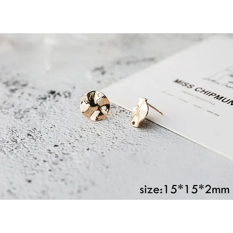5 Color-protected copper Stud earring DIY Jewelry accessories handmade material ring square curved oval large geometry 6pcs - Цвет: 5