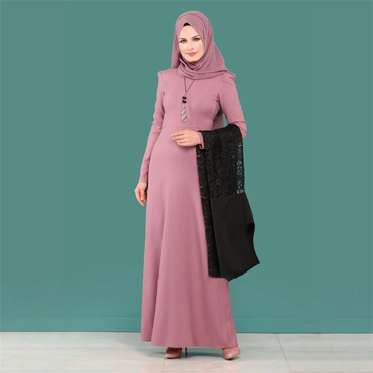 WEPBEL Арабская Дубай тонкая облегающая однотонная модная абайя с длинным рукавом