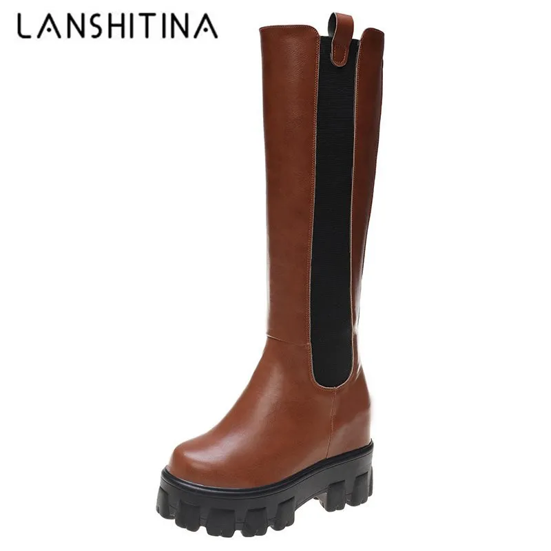 Лидер продаж 2020 г. Осенние сапоги до колена женские модные белые кожаные на