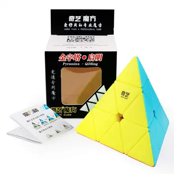 Qiyi Qiming Pyramid Stickerless Speed Cube Triangle Cube Puzzles Twisty Puzzle Magic Cube for Kids Intelligence Development