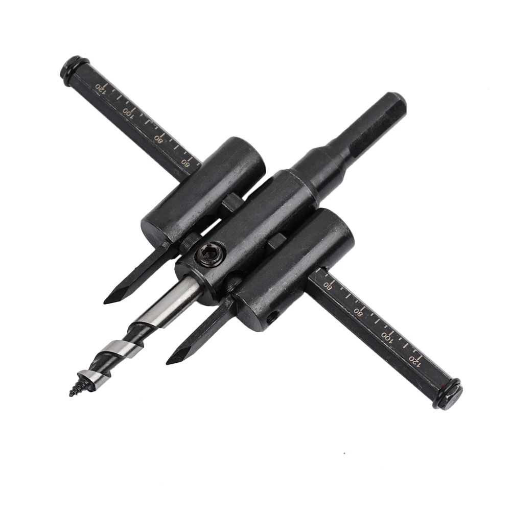 30-120/200/300mm Adjustable Circle Hole Cutter Wood Drywall Drill Bit Saw Alloy Cutting Blade Aircraft Type DIY Tool Hole Opener