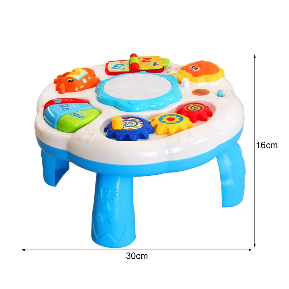 

Baby Music Learning Table Multifunctional Game Table with Colorful Light Sound Early Educational Toy for Children 3+