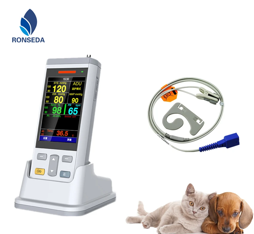 

veterinary Vital sign Monitor SPO2,PR,TEMP,NIBP Pocket Sensor monitor for animal