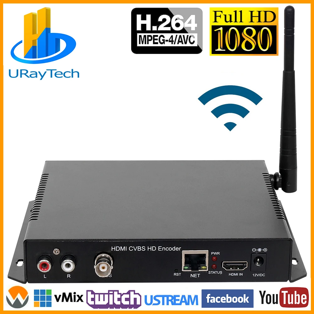 WIFI HDMI+ CVBS AV RCA кодировщик HD SD видео аудио кодировщик H.264 IP потоковый кодировщик RTMP RTMPS HLS RTSP передатчик поддержка PAL NTSC - Цвет: WIFI