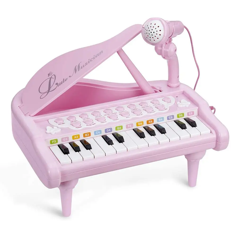 

Kids Mini Piano Toy 24 Keys Mini Electronic Musical Piano Teaching Keyboard Piano with Microphone Educational Toys