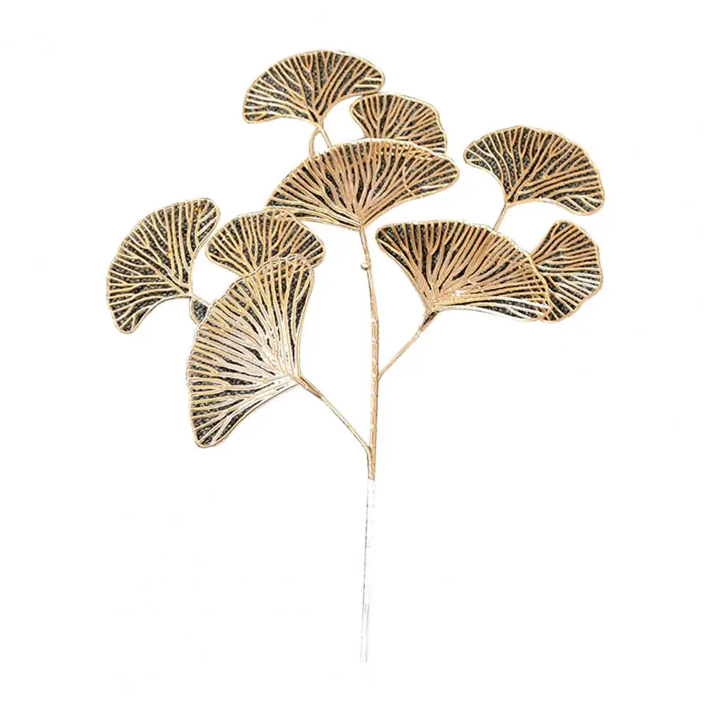 

Fake Wedding Ginkgo Leaf Flowers 1Set Artificial Flower Bright-colored Wide Application Plastic Handmade Fake Ginkgo Biloba Leaf