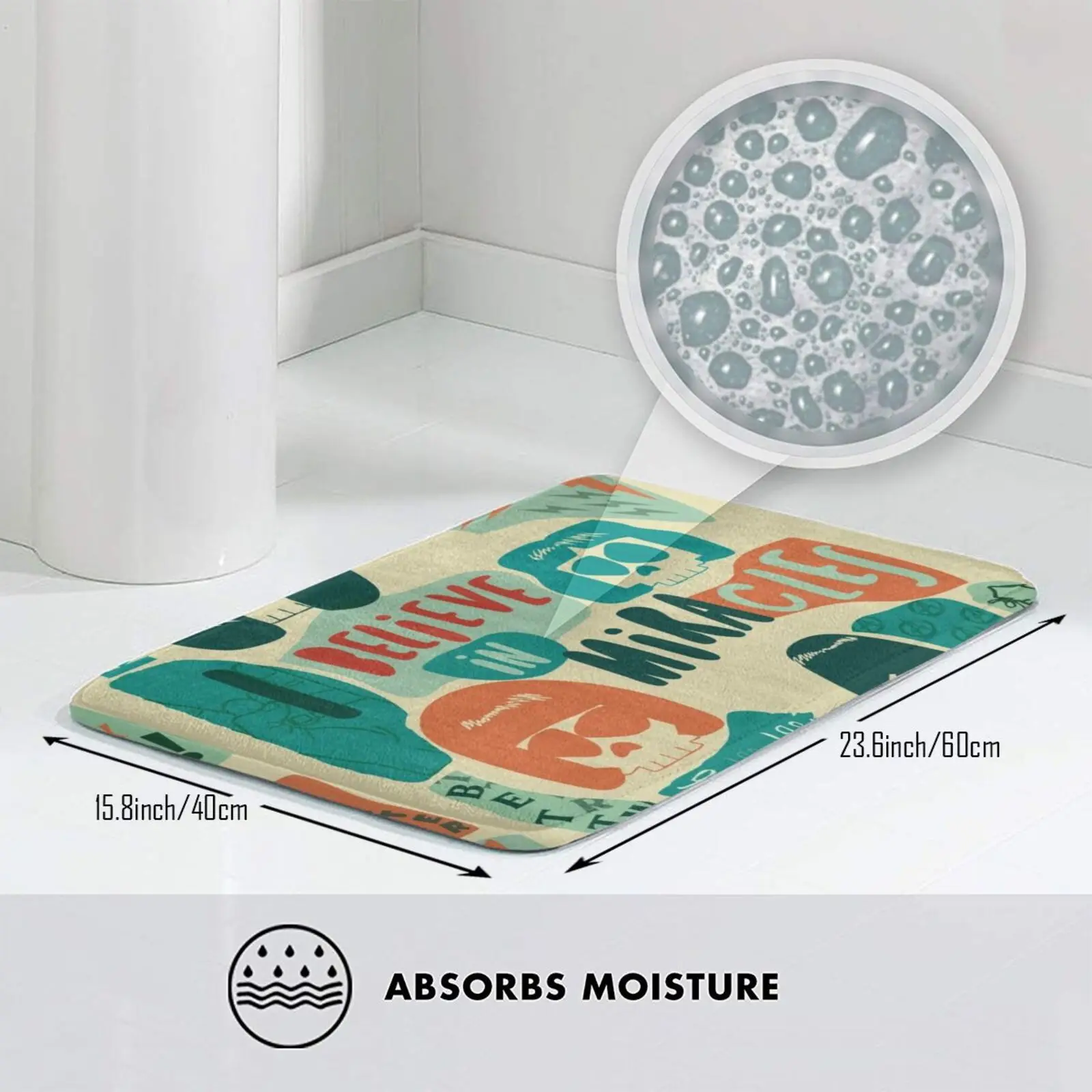 Коврик I верующие в чудеса коврик ковер Противоскользящий для входной двери