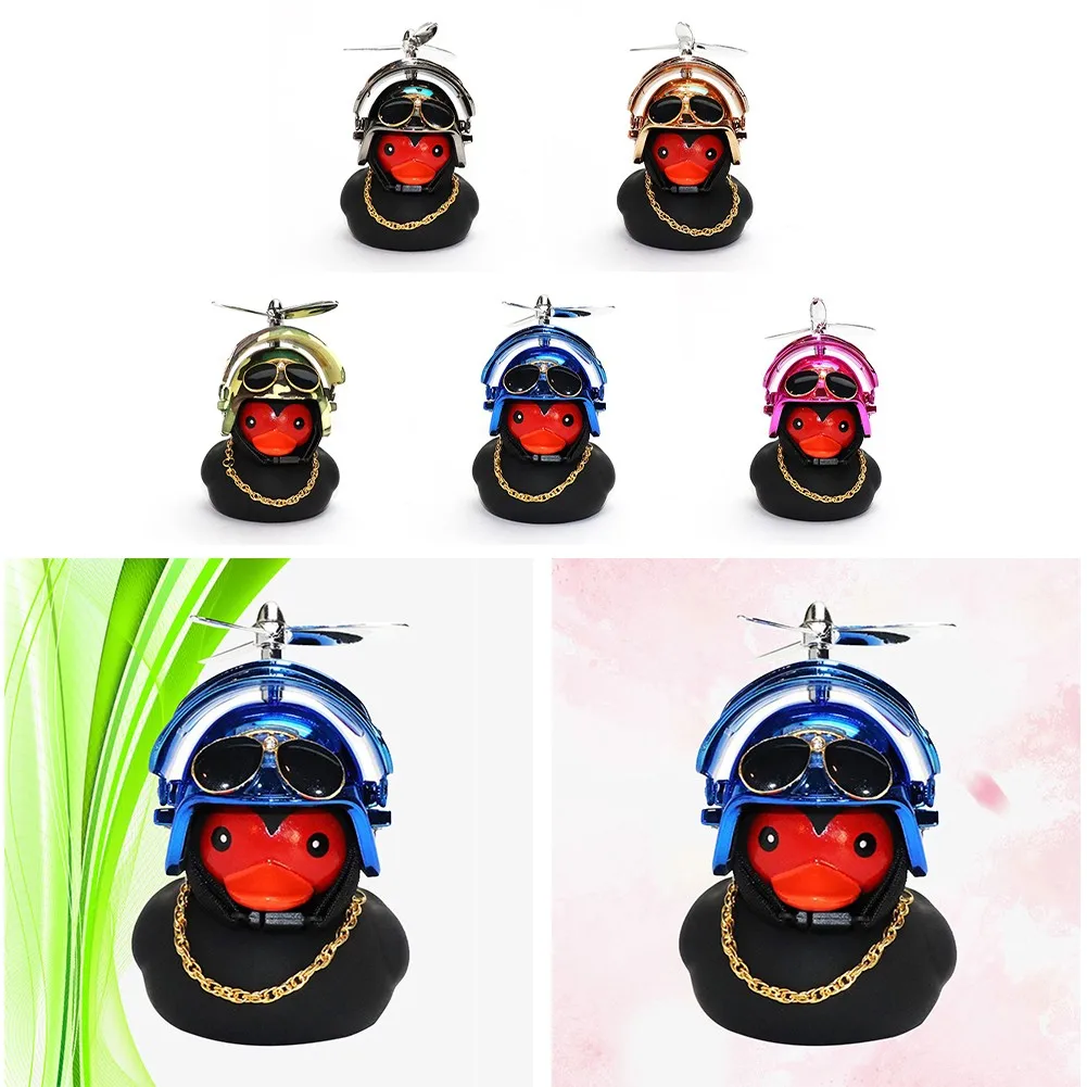 

Car Duck With Helmet Broken Wind Pendant Small Cute Duck Road Bike Motor Helmet Riding Cycling Accessories