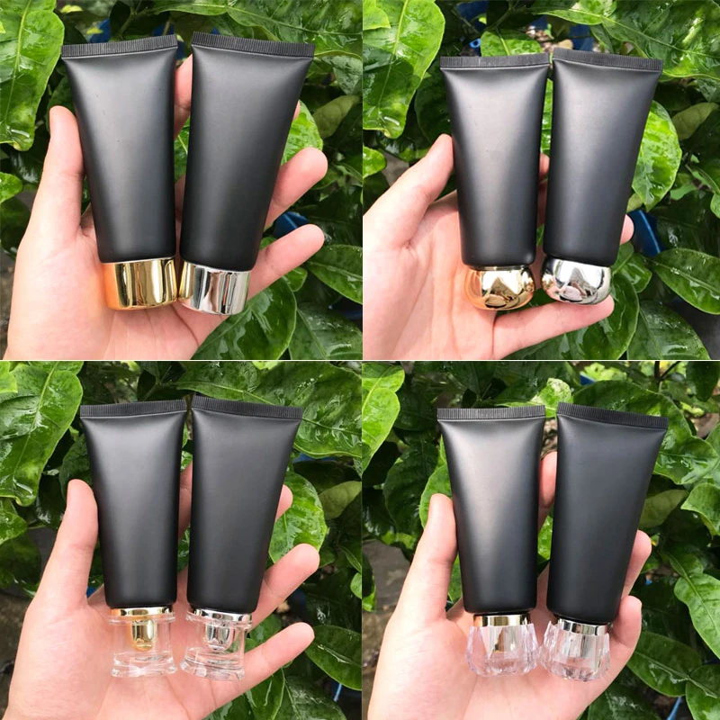 Матовый черный 60 мл Мягкие пластиковые тубы г косметический крем для ног маска