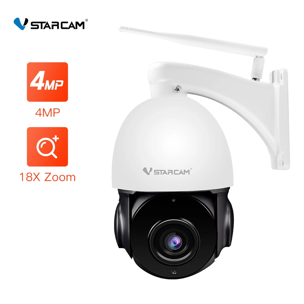 

Vstarcam Optical 18X Zoom Dome PTZ Wifi Camera 4MP Outdoor IP Two-way Audio Human Auto Tracking Color Night Vision
