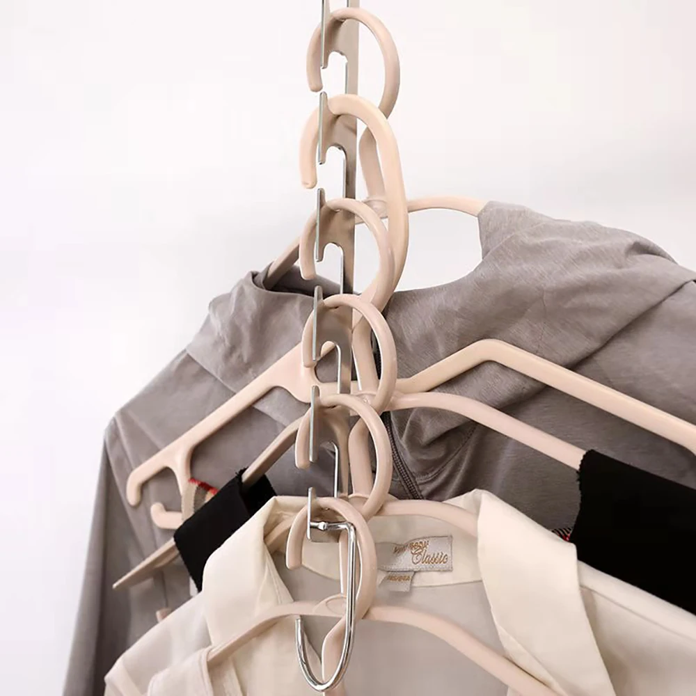 

Stainless Steel 6-hole Magic Clothes Hanger Make Full Use Of Space Drying Racks Save Space Stacking Drying Racks