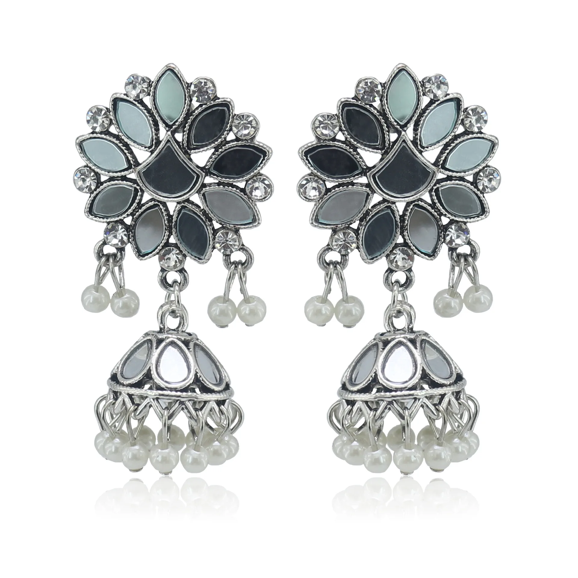 Винтажные античные золотые индийские Jhumki Jhumka имитация жемчуга Серьги египетские богемные модные свадебные подарочные украшения для ушей