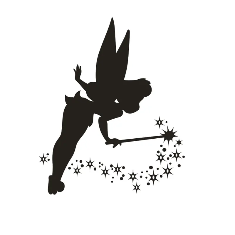 

Personalized Car Stickers Tinkerbell Vinyl Car Decals Stickers Motorcycles Decoration Black/Silver 20x16.3cm