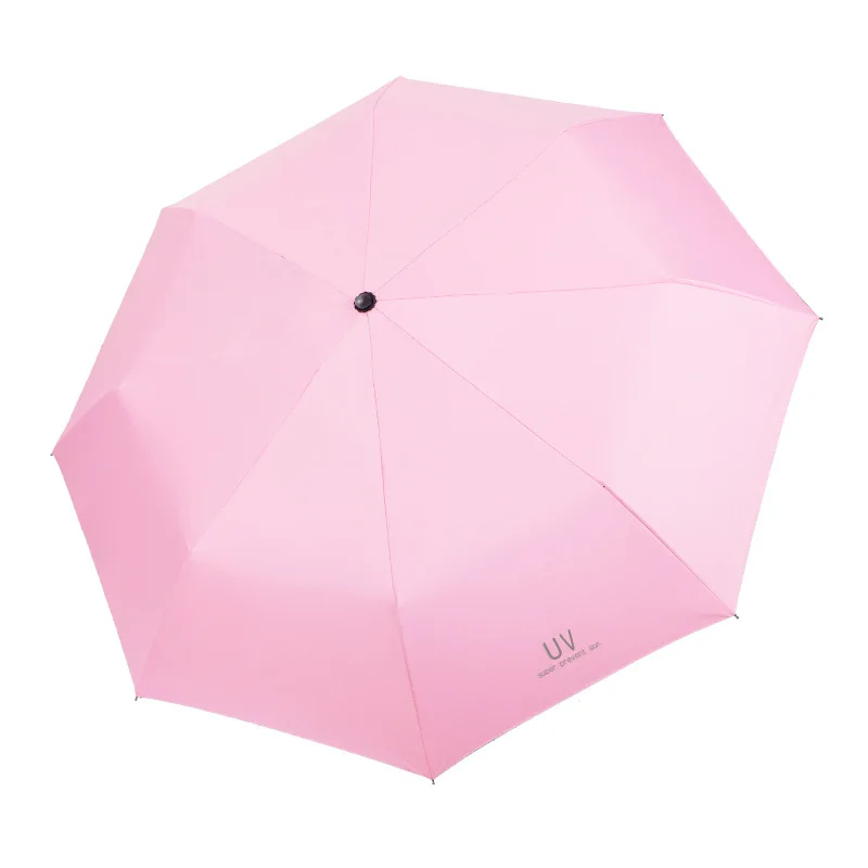 Однотонный зонт от солнца с УФ защитой и черным покрытием|Зонтики| |