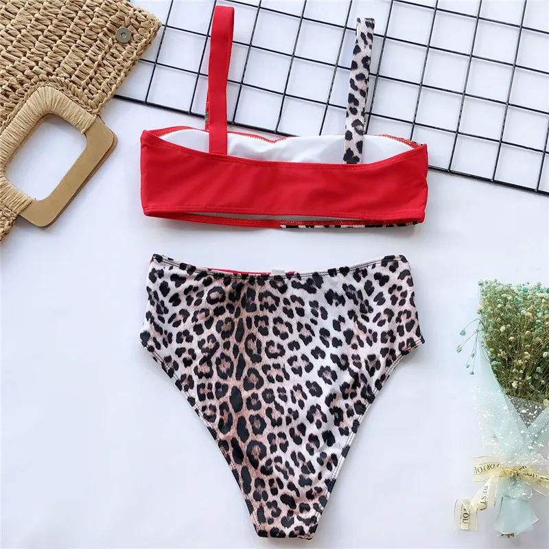 

Women's Leopard Bikini Set Push-up Padded Bra Swimsuit Skinny Sling Bathing Suit 2019 New Swimwear