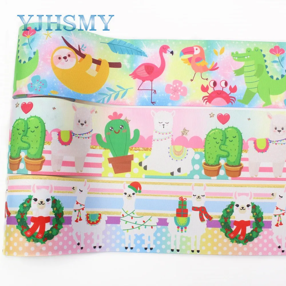 

YJHSMY I-19912-2160,10yards 75mm Cartoon Ribbons Thermal transfer Printed grosgrain,Clothing accessories,DIY wrapping materials