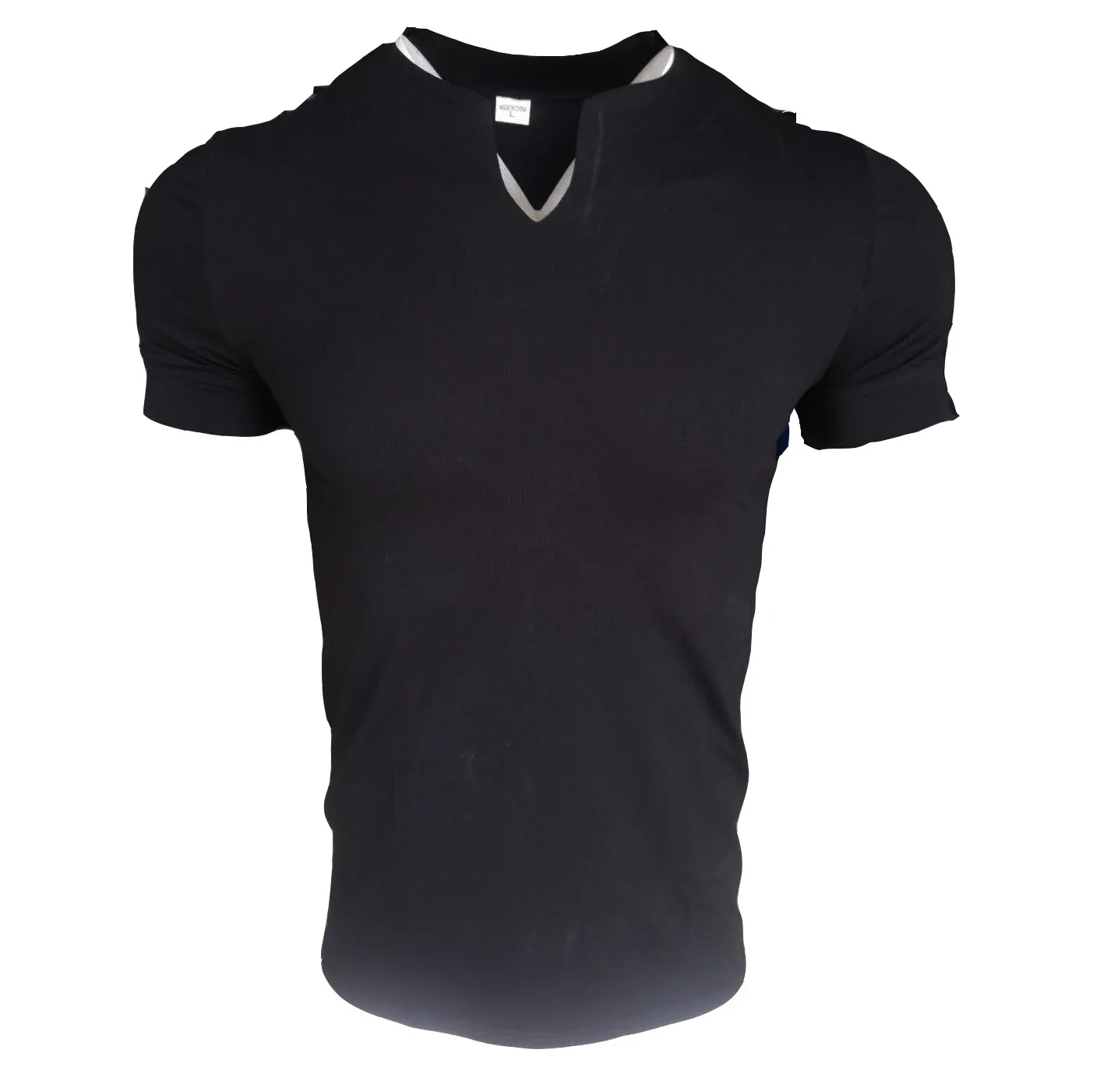 

New Arrived Solid V-Neck short sleeve tshirt Men Slim Fit Cotton t-shirt men Skinny Casual Summer Gym tshirt camisetas hombre
