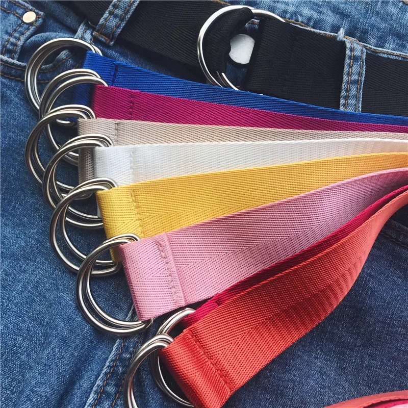 

9 colours Women Belts adjust 130cm the trend comfortable 2020 solid color black red with brand luxury D buckle casual long belt
