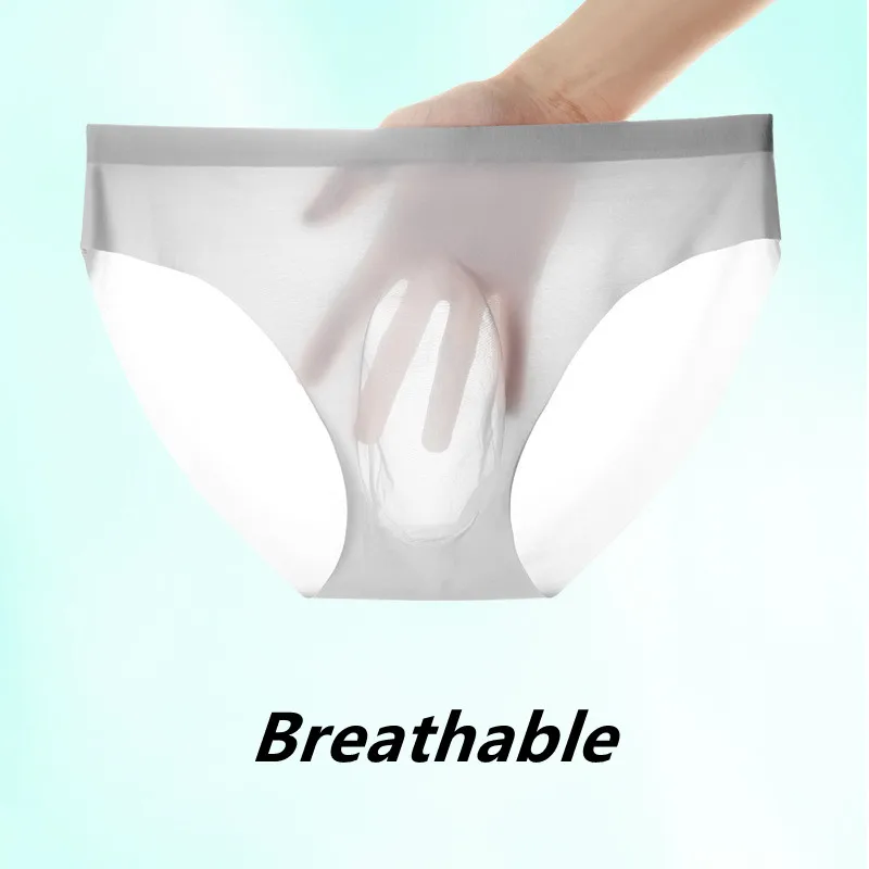 

3d punch men's briefs ice silk summer new ultra-thin transparent seamless sexy quick-drying tide breathable men's underwear