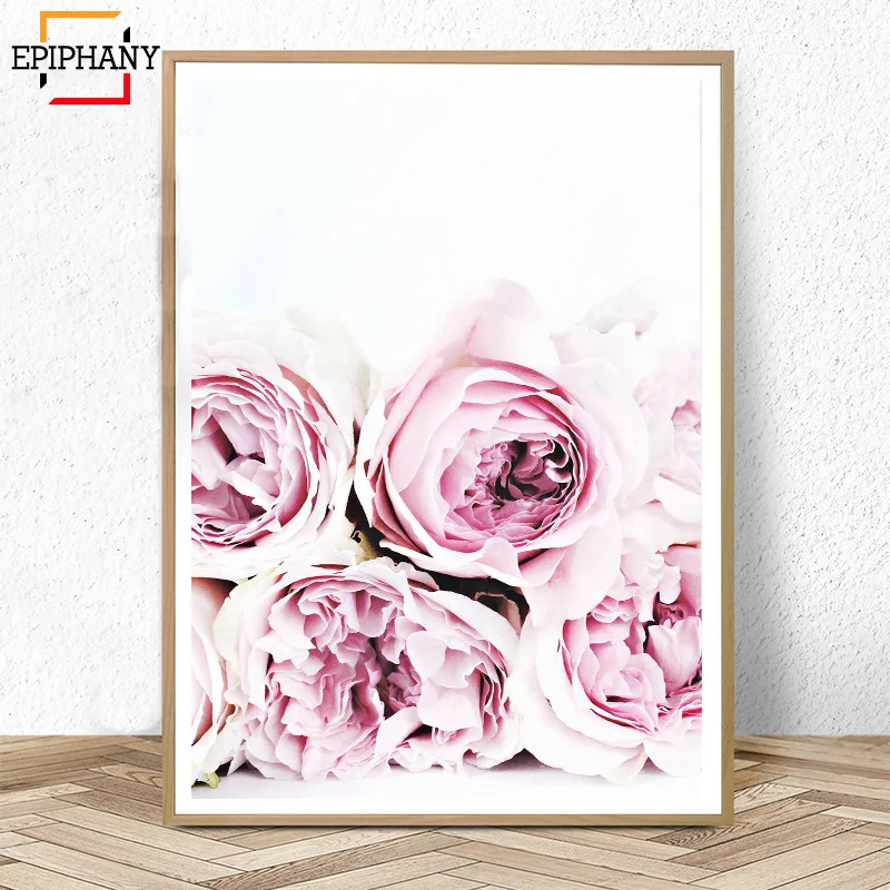 Розовый Настенный художественный постер пион с принтом румян пионы цветочный