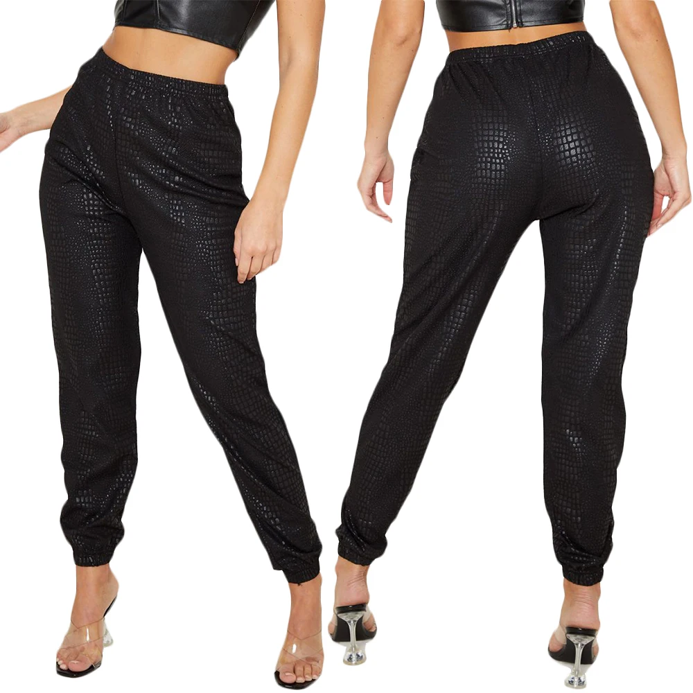 New 2020 Winter Women Pants PU Leather High Waist Leggings Regular Trousers Casual Fashion Street wear Pencil GL2057 | Женская одежда