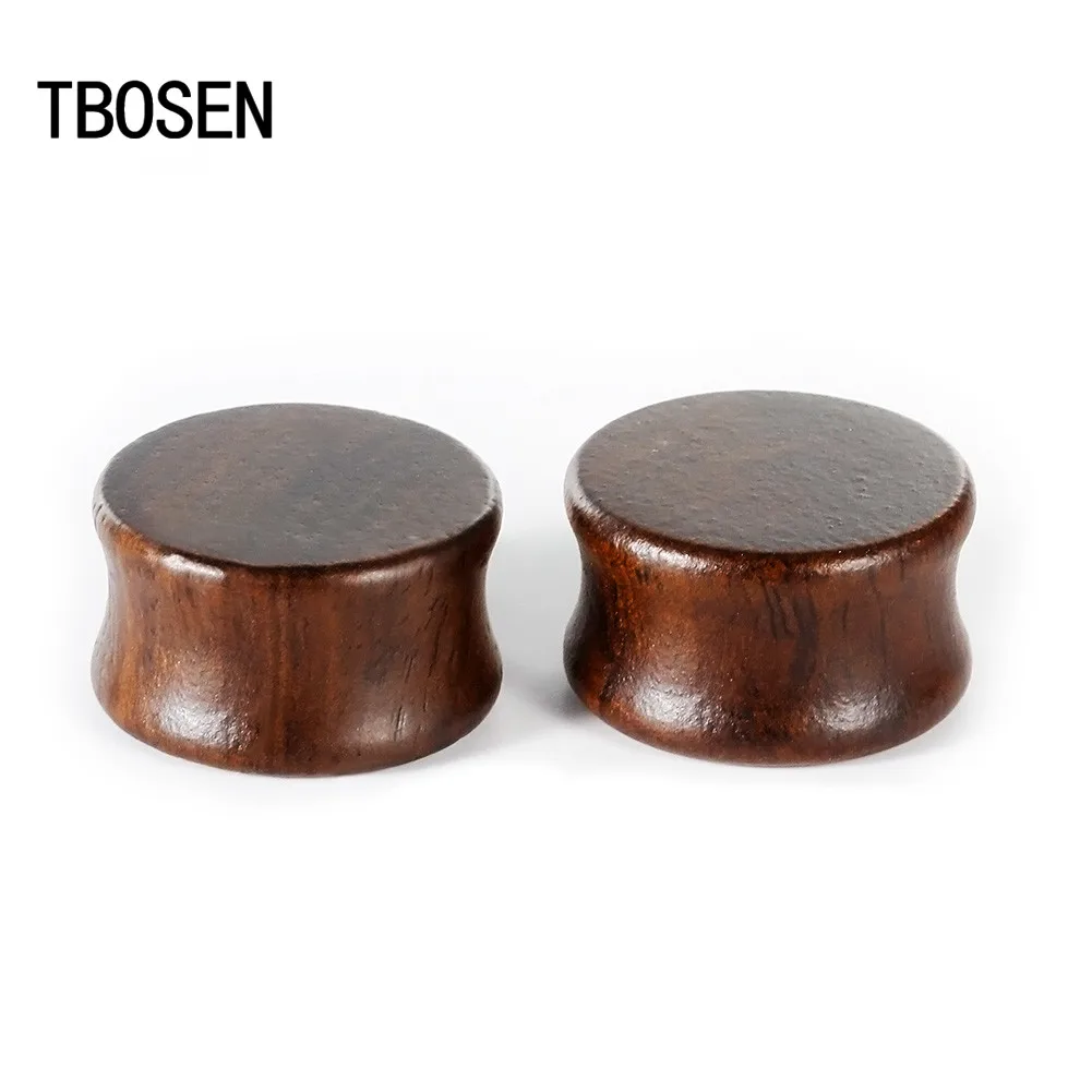 

TBOSEN New Walnut Wood Ear Piercing Plugs and Tunnels Body Jewelry Stretcher Gagues Expander Fashion Jewelry Gift 0G 00G 2PCS
