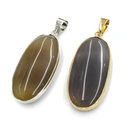 natural stone grey agate pendant handmade crafts diy retro charm elegant party necklace earrings jewelry accessories gift making