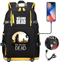 the walking dead school bags women men backpacks laptop travel bags multifunction usb charging backpack mochila