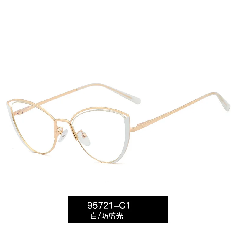 

95721 trend new metal flat lens female fashion versatile blue light proof glasses can be equipped with myopia glasses